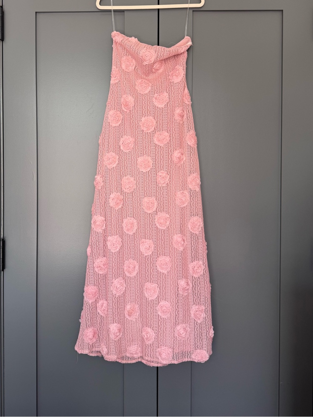 Peppermayo pink mesh 3D rose maxi dress - Picture 6 of 8